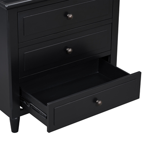 U_STYLE 28'' Painted Nightstand 3 Drawers Smooth Gliding Rails Minimalist <b>Bedside</b> <b>Cabinet</b> Metal Handle - Product Image 5