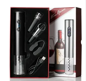 SUNWAY Manufacturer Wholesale Wine Opener Gift Set with USB Cable Electric Corkscrew Gadget for New Year Gift