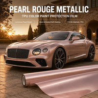 Film de protection de peinture TPU métallisé rouge perle de luxe pour voiture, 190 microns, aliphatique, faible adhérence initiale, qualité usine