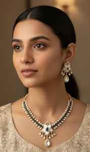 Indian Wedding <b>Women</b> Ad Stone Necklace Bridal <b>Jewellery</b> Traditional Necklace Wholesale Customise <b>Jewellery</b> - Product Image 6