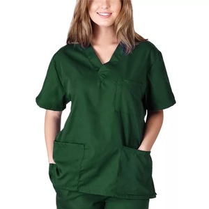 Vêtements uniformes d'hôpital classiques Ajustement parfait avec poche de poitrine et prix d'usine de tissu tissé de boucle de stylo - Product Image 2
