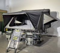 Tente de toit rigide en ABS à installation rapide et facile, étanche, ouverture latérale, coquille à clapet, 3-4 personnes, camping tout-terrain avec accessoire échelle