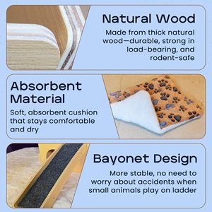 Legno piccoli animali domestici casa di riposo di legno riccio in legno gabbia di porcellini d'India con rampa di arrampicata - Product Image 4