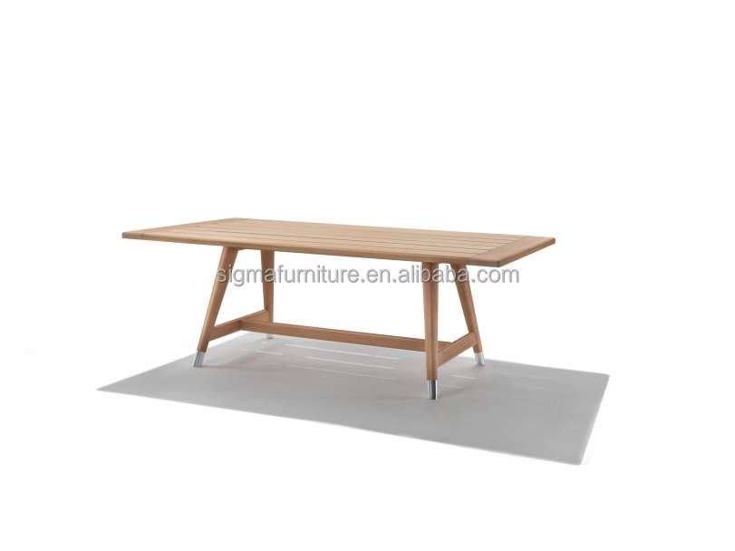 Modern Furniture Dining Series Rectangular Patio Outdoor Use Dining Area Solid Teak Wood Dining Table