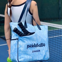 Sac de sport de luxe personnalisé en toile pour femmes Pickleball Balle de cornichon Sacs de raquette de tennis Pickleball Sac de pagaie avec poignée en cuir
