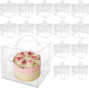 Caja Portátil para Pastel <span class=keywords><strong>de</strong></span> Cumpleaños con Base para Pastel <span class=keywords><strong>de</strong></span> Fondant, Bandeja y Ventana Transparente, Caja para Pastel <span class=keywords><strong>de</strong></span> Queso Mousse Basco - Product Image 4