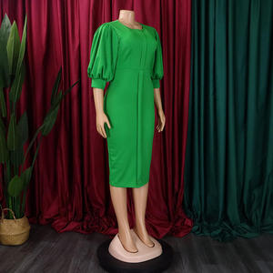 Nuevo Vestido de <span class=keywords><strong>Mujer</strong></span> 2026, Estilo Verano, Mangas Abullonadas, Elegante, Talla Grande - Product Image 5