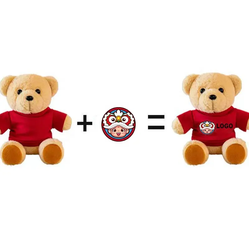 Harga Murah populer hadiah promosi merek boneka beruang lucu Logo kustom beruang Teddy dengan T-shirt