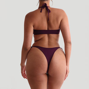 Maillot de bain d'été pour femmes <span class=keywords><strong>Sexy</strong></span> Dry Fit 2 pièces ensemble nylon extensible rembourré grande taille plage Bandeau maillots de bain front uni - Product Image 3