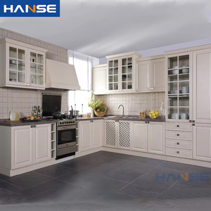 Mobile da Cucina Modulare in PVC e MDF Stile Europeo e Americano con <span class=keywords><strong>Lavello</strong></span> in Marmo, Cassetti Piccoli in Resina Laminata, Produzione Economica da Fabbrica del Guangdong - Product Image 1