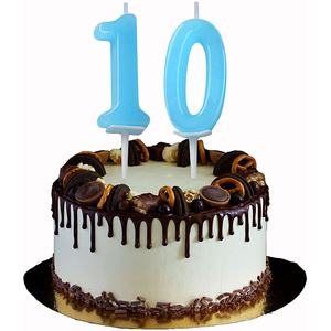 Candele di compleanno blu colorate di alta qualità 4 ° quattro anni decorazione della torta numero romano del bambino numero freddo candela di compleanno - Product Image 5