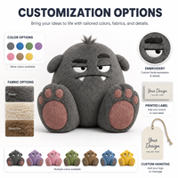 Peluche Monstre Gris Personnalisée – Fabricant Direct Usine OEM ODM – Vente en Gros MOQ – Peluche Amusante