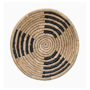 Natural Color <b>Black</b> Orange Round Seagrass Wall Hanging <b>Basket</b> Rattan Material With Plant Pattern Home Art Decor - Product Image 2