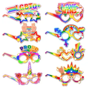 World Pride Month Party Decoration Photo Props Pride Rainbow Glasses Dress Up Supplies