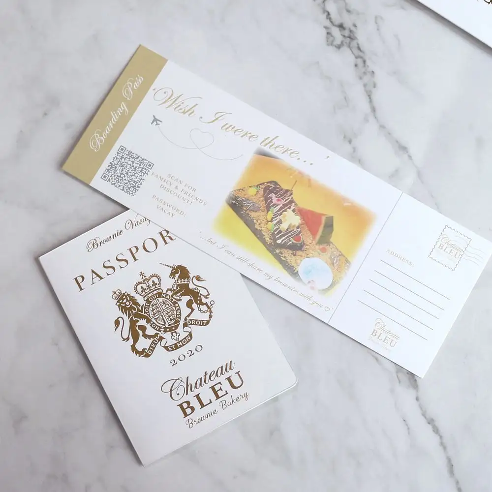 Creative Passport Design Printing Wedding Invitation Mariage with Access Card and Envelope