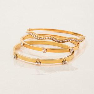 Bracelet en diamant rond taille brillant Jinhua, or 18 carats, acier inoxydable, accents de diamants blancs, bijoux pour femmes à porter au quotidien - Product Image 3