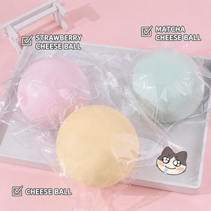 Juguete Sensorial Antiestrés de Peluche con Forma de Bola de Queso Líquido Gigante, Juguete Novedoso con Forma de Comida para Niños y Adultos - Product Image 6