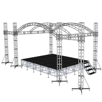 Estructura de Iluminación Plegable para Escenario, Tipo Spigot, en Aluminio Negro, para Altavoces Line Array, DJ e Iluminación de Escenario