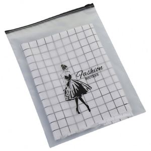 Custom Stock PE Zipper Bag Square Bottom <b>Biodegradable</b> Blank Plastic Clothing <b>Packaging</b> Apparel Screen Printing Surface Custom - Product Image 6