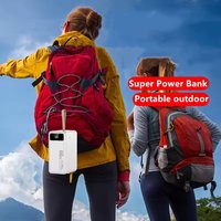 Super gran capacidad 200000mAh banco de energía al aire libre Camping luz Led pantalla 66W carga rápida bancos de energía incorporados 4 cables