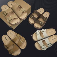 Sandales compensées à double boucle de haute qualité pour femmes, style école en bois