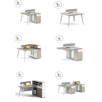 Postes de travail modulaires pour centre d'appels, bureaux de centre d'appels pour 2/4/6 personnes, poste de travail de bureau moderne 6 places.