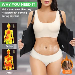 Củ<span class=keywords><strong>a</strong></span> phụ nữ Polyester eo huấn luyện viên bodysuit zippered Body Shaper với Hooks Đối với trang chủ sử dụng phòng tắm hơi phù hợp với - Product Image 3