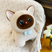 Boneka Kucing Lucu Mainan Plush Lembut dengan Dasi Kupu-kupu Boneka Penghilang Stres Penjualan Langsung Pabrik Hadiah Ulang Tahun Anak Dekorasi Rumah