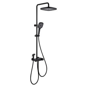 Cross-border Brass Chrome Exposed Four-function 10-inch Bathtub American Style Wall Mount Handheld <b>Shower</b> BXW-058 Exposed Design - Product Image 5