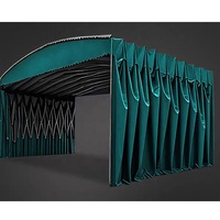 Auvent métallique coulissant moderne et mobile avec toit anti-UV pour le stockage extérieur de voitures, garages, entrepôts et événements