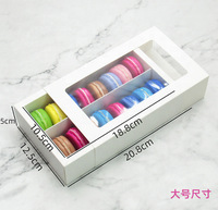 Boîte à macarons gaufrée avec fenêtre transparente, finition mate, en papier kraft, pour emballage de sushis, desserts et biscuits