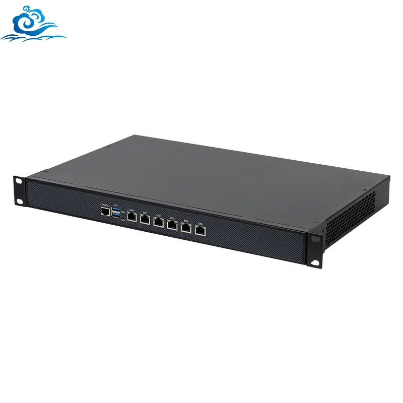 Pfsense Gateway Firewall Router Ce-leron J4125 6 port Ethernet jaringan Mini Server Pc 1u Linux industri Desktop Pc komputer