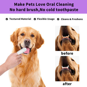 Private Label Hypoallergénique Avoine Dents Nettoyage Pet Lingettes Dentaires Gant pour Chiens - Product Image 2