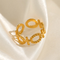 Hot Sale Ins Style Einfacher Titans tahlring 18 Karat vergoldete Mode Unregelmäßiger geometrischer Edelstahl Damen schmuck ring