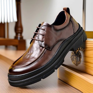 Zapatos Sin Cordones Antideslizantes e Impermeables para Hombre, Parte Superior de Cuero Genuino, Suela de Goma, Mocasines Elegantes para Oficina, Cómodos para Negocios y Uso Casual - Product Image 1