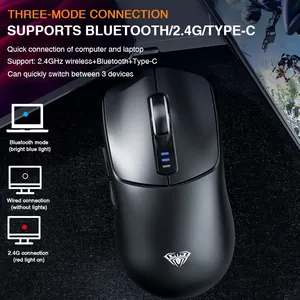 AULA SC580 souris de jeu professionnelle sans fil OEM souris de jeu filaire personnalisée bluetooth 2.4G ergonomie jusqu'à 26000DPI souris