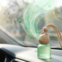 Diffuseur de parfum pour voiture, flacon en bois de hêtre, rechargeable, longue durée, désodorisant 8ml, à suspendre au rétroviseur