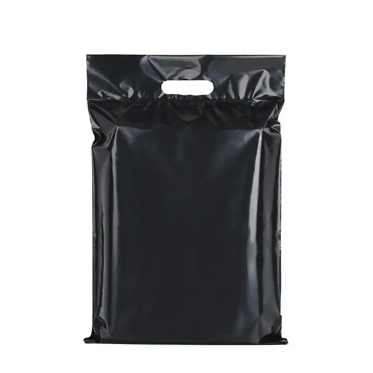 Logo personnalisé noir grand courrier expédition Eco postal vêtements emballage sac d'expédition avec poignée