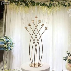 Golden Silver Candlestick for <b>Weddings</b> Table Centerpieces Decoration <b>Candle</b> Holder Iron Candelabras Candlestick - Product Image 6