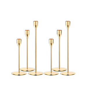 Lot de 3 bougeoirs noirs mats pour bougies coniques <span class=keywords><strong>Chandelier</strong></span> décoratif Bougeoir en or pour fête de mariage - Product Image 1