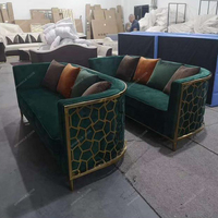 Canapé sectionnel moderne 3 places tufté SPARKLE Combinaison de nouveaux tissus pour hôtel, villa, bar, salon