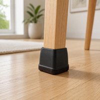 Protège-pieds carrés en silicone et feutre pour meubles, patins antidérapants et anti-rayures pour chaises et tables, idéaux pour les sols en bois dur