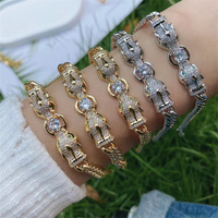 Bracelet léopard Double tête pour femme, en cuivre, style européen et américain, avec ouverture ajustable, tendance