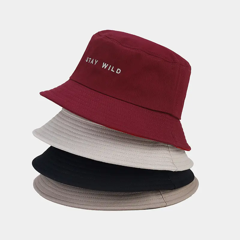 Oem özel Logo yaz balıkçı kap Unisex çift taraflı sıkıntılı kabartmalı deri kova şapka