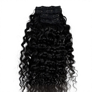 Extensions de cheveux humains de luxe en gros, 100 % naturels, à clipser, Remy vierges, de haute qualité, bouclés, origine Indonésie - Product Image 3