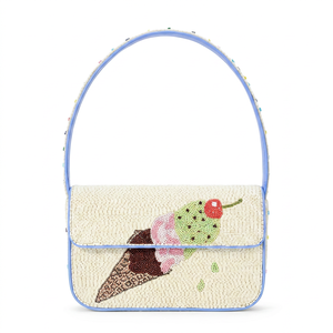 Sac messager léger et grande capacité pour femme, style bohème moderne indien, brodé et perlé, fait main, idéal pour les soirées d'été - Product Image 1