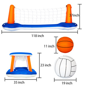 Filet de volley-ball gonflable pour piscine, 200 cm, jouet de sport aquatique pour s'amuser dans la piscine - Product Image 4