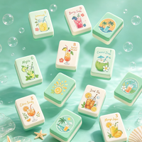 Jeu de Mahjong flottant pour l'eau, tuiles imprimées avec motifs de boissons estivales, jeu en EVA pour piscine et fête sur la plage