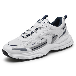 <span class=keywords><strong>Scarpe</strong></span> da Corsa Estive Bianche da <span class=keywords><strong>Uomo</strong></span>, Traspiranti in Mesh e PU, con Lacci, Stile College per Camminata all'Aperto, Comode e Morbide - Product Image 2