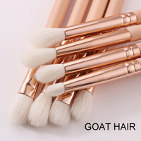 Vente en gros de pinceaux de maquillage roses de luxe avec logo privé personnalisé Jeu de pinceaux de maquillage synthétique de haute qualité en poils de chèvre et de poney pour le visage et les yeux